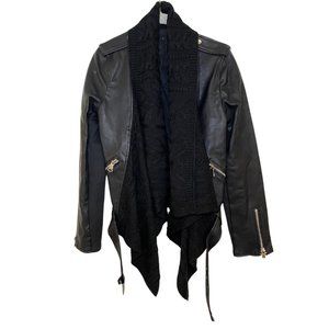 FATE Black Leather Jacket in Size M